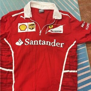 Puma Red Polo Shirt with White Trim